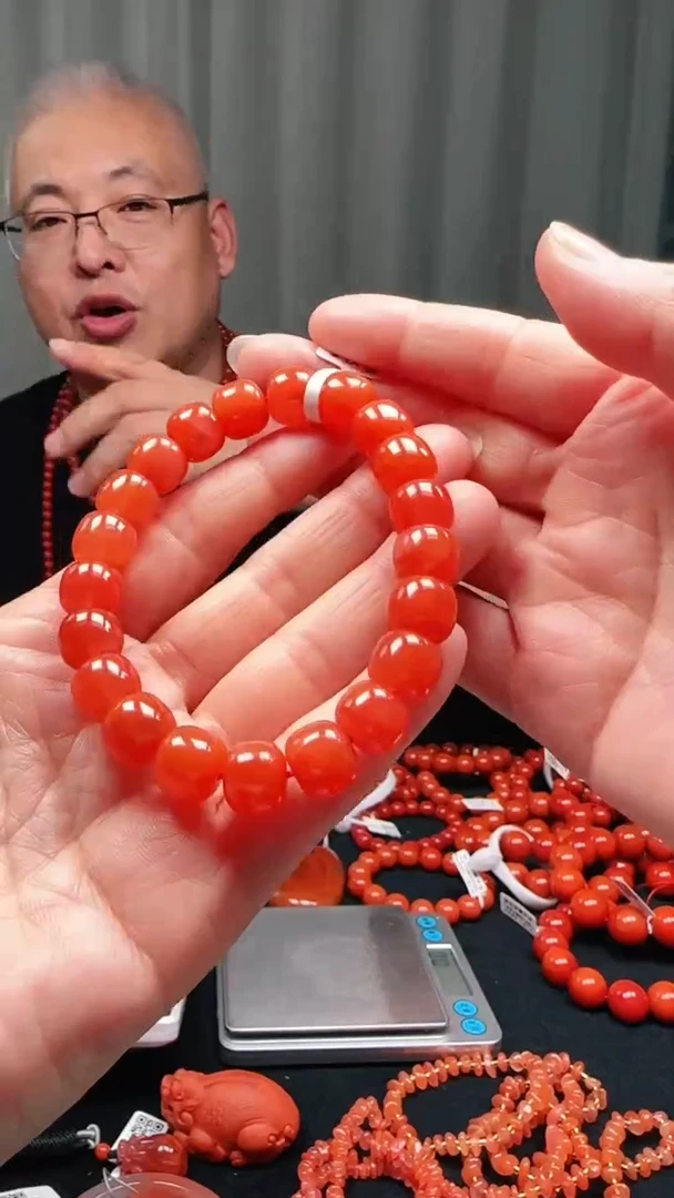 未镶嵌多样性发一件南红玛瑙11mm保山柿子红老型单圈