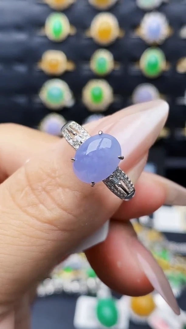 银S925镶嵌戒指翡翠0433