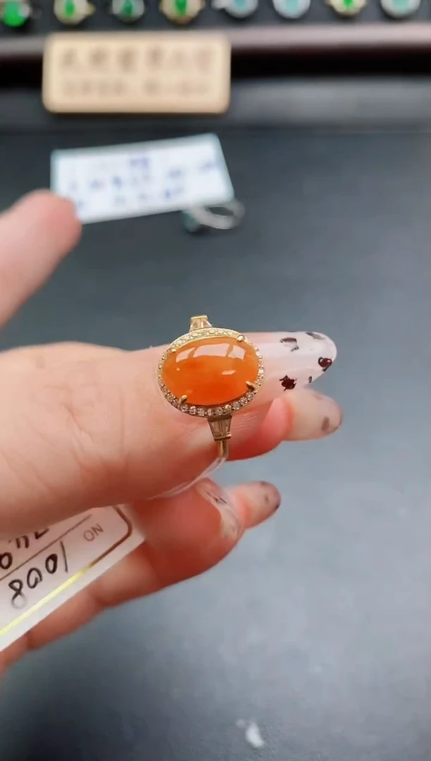 银S925镶嵌戒指翡翠1