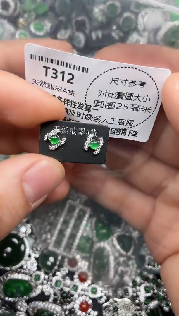 颈饰未镶嵌翡翠T312耳钉