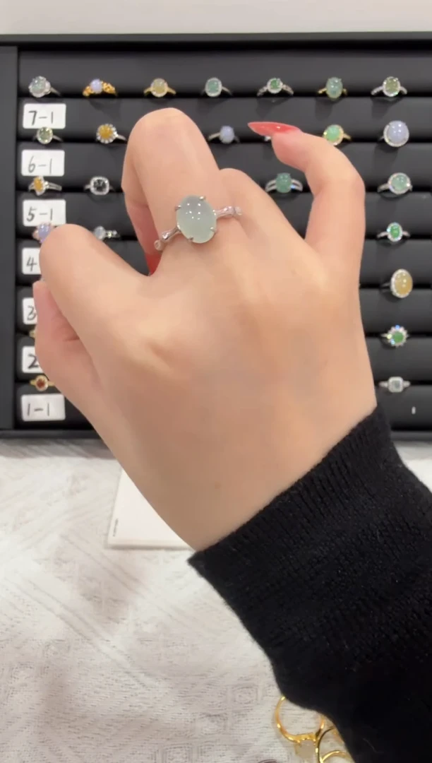 银S925镶嵌戒指翡翠067