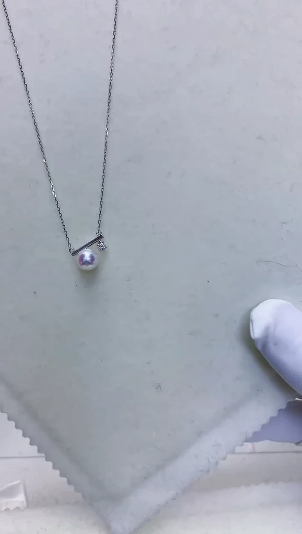 【闪购商品】海水珍珠饰品银S925镶嵌平衡木套链·银色