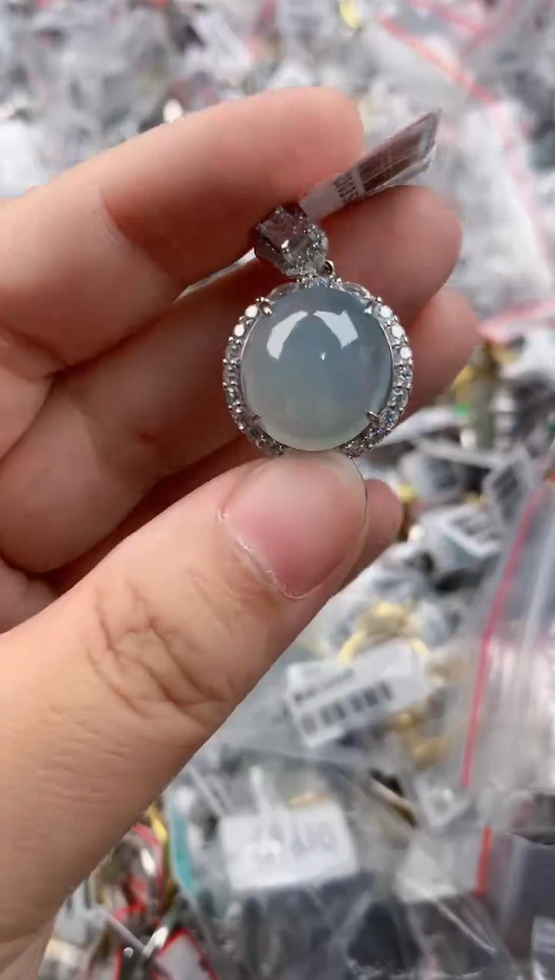 银S925镶嵌戒指翡翠555   7