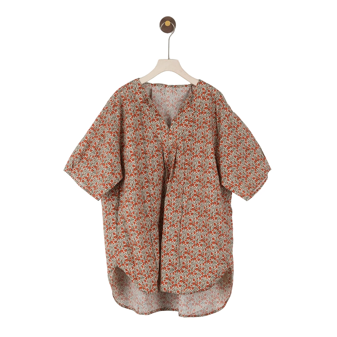 三木兮非 小红碎花绵柔套头衫 25MS0235小众文艺气质百搭慵懒复古