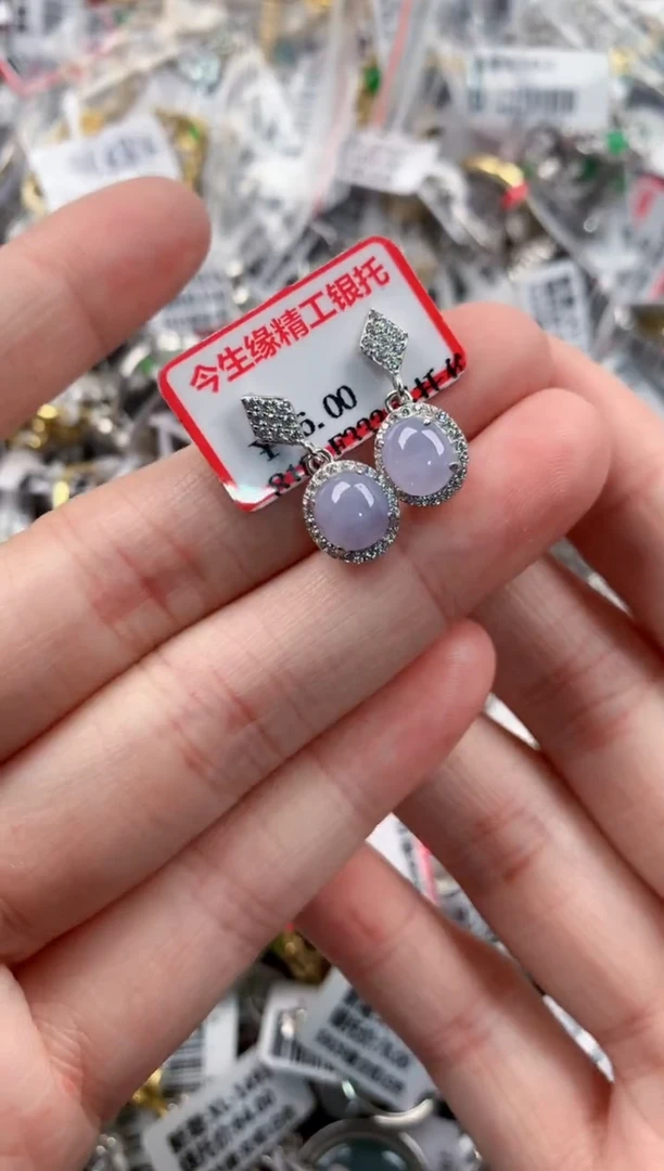 银S925镶嵌戒指翡翠444---1