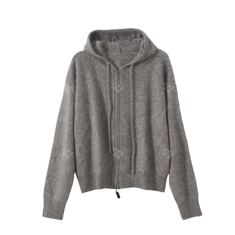 【欢欢】小众高级感潮流女装羊毛拉绒女士连帽衫针织女LX781-92766