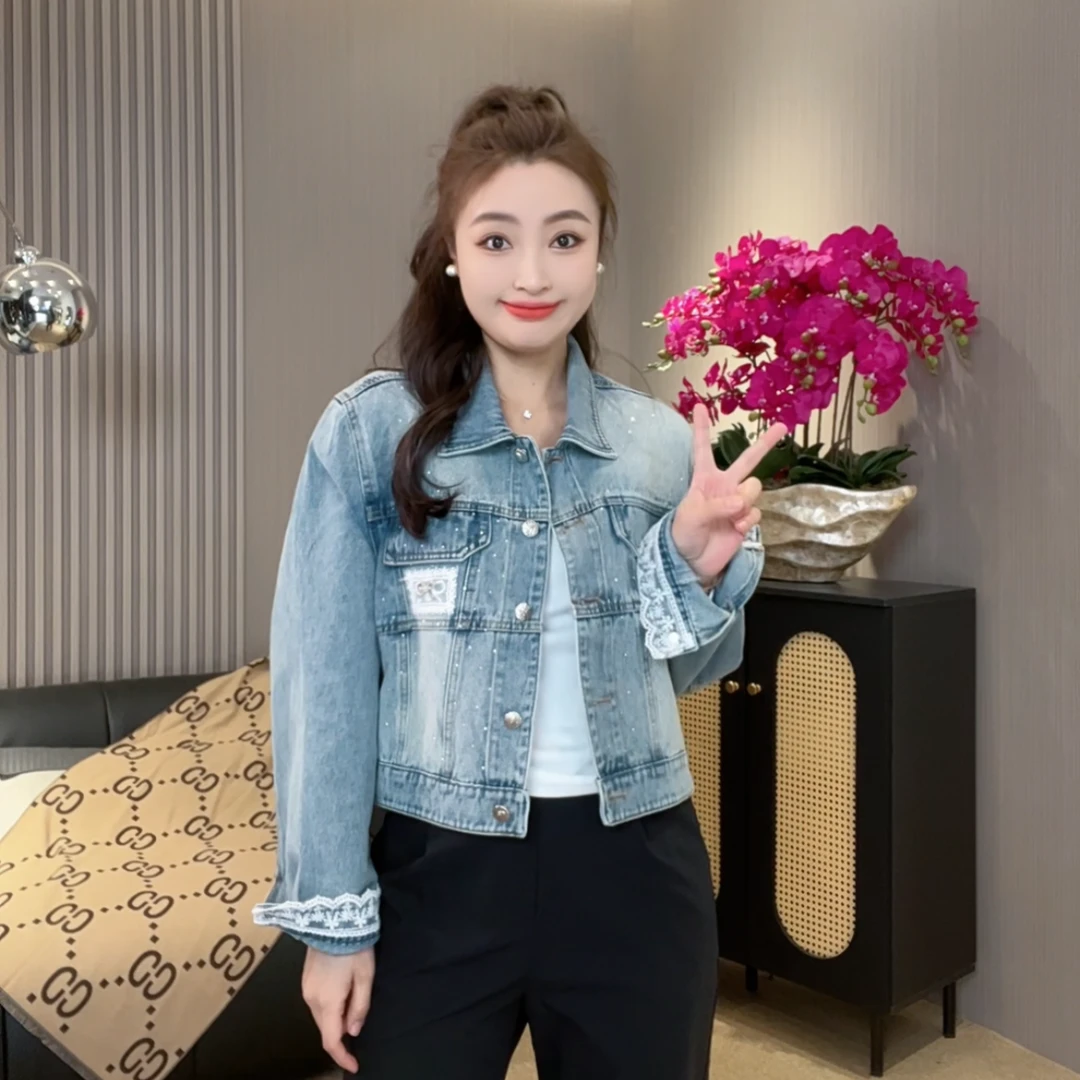 【欧加恋恋】新款百搭韩版洋气口袋满天星牛仔短款外套B25020915