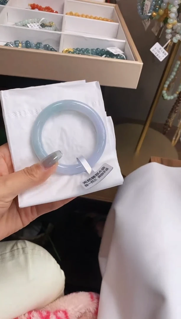 【闪购商品】翡翠手镯未镶嵌93蓝紫52-54/8.7*8.9圆