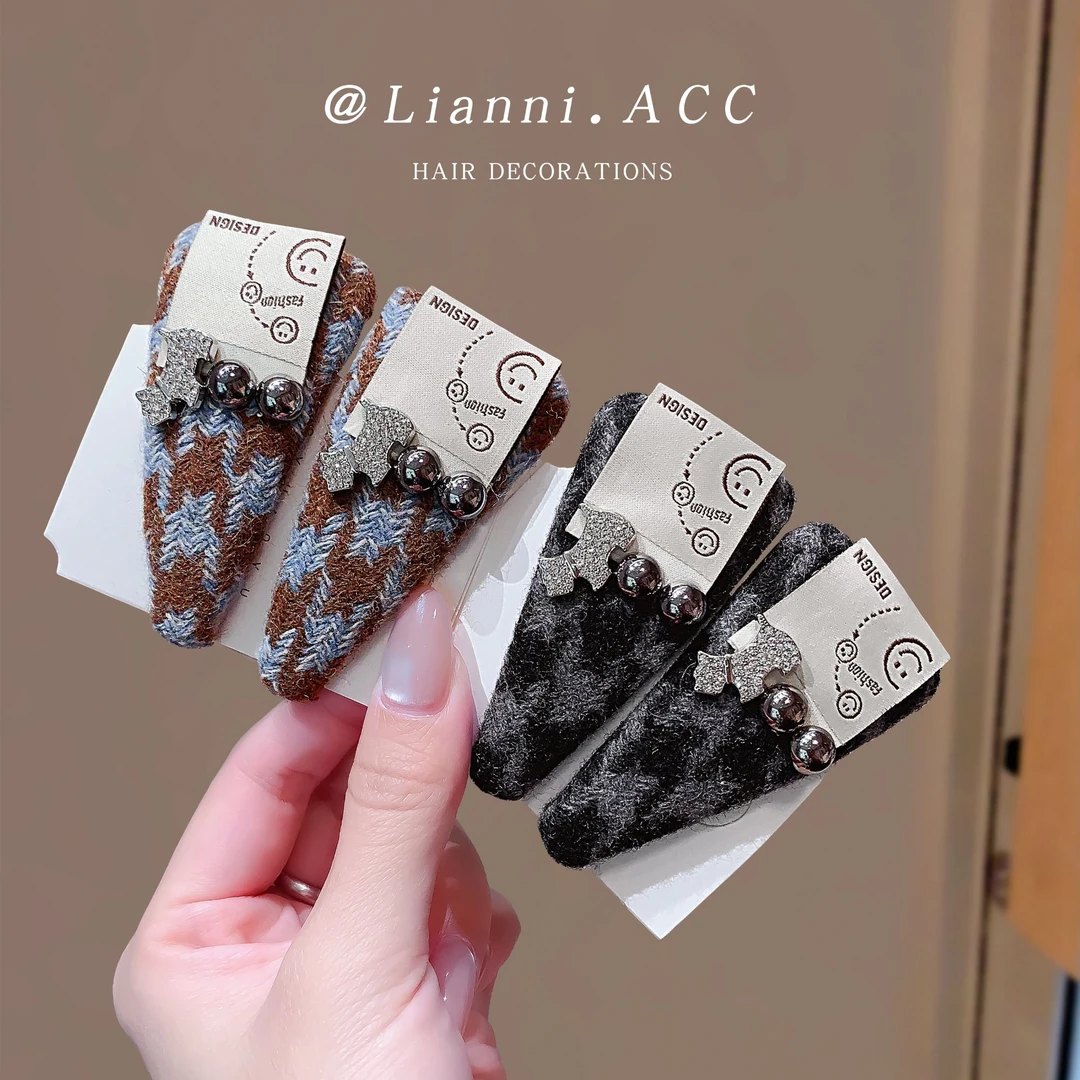 网红复古植绒小狗侧边夹气质百搭女碎发夹子刘海夹BB夹掰掰夹头饰