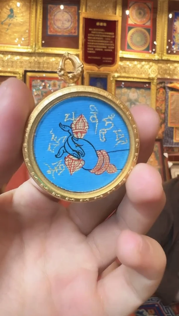 吊坠金老师的手热贡纯手绘唐卡