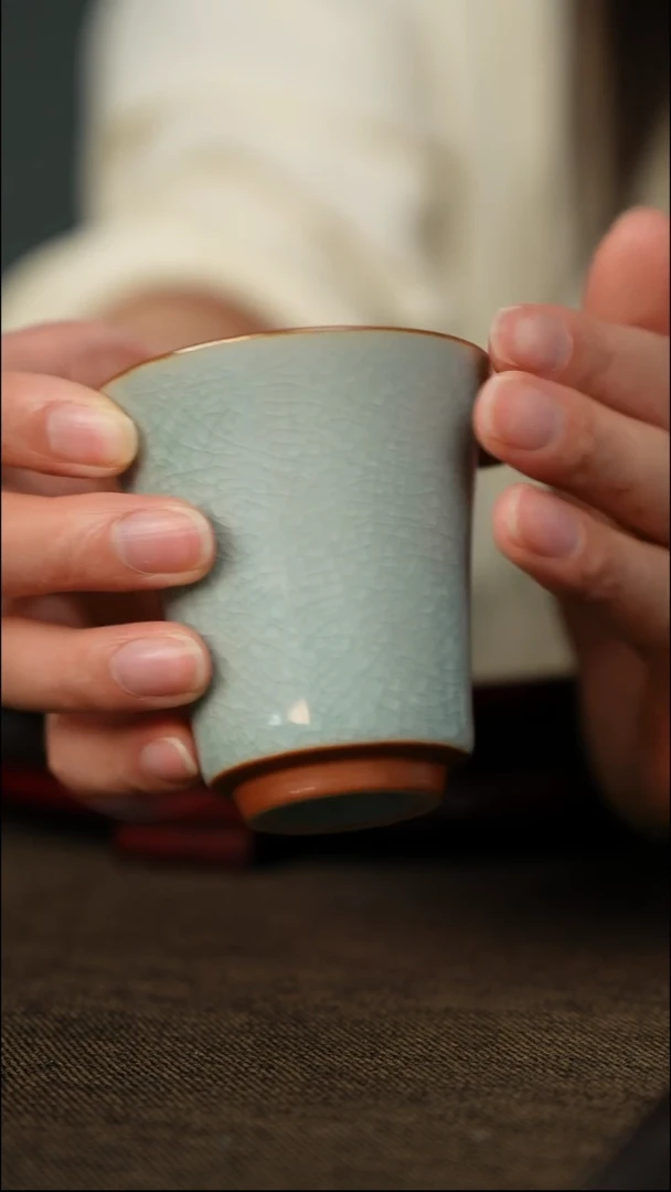 鱼鳞冰花 闻香杯 带底款