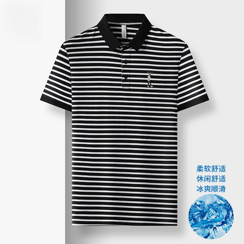 男士Polo衫夏季冰爽柔软舒适POLO衫休闲条纹款