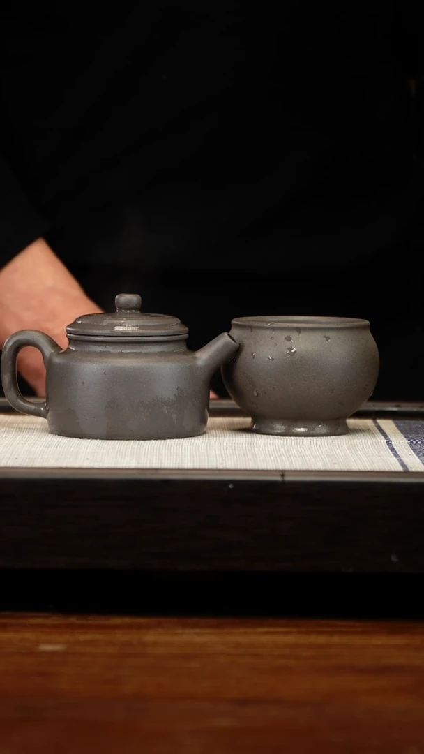 茶壶紫砂天青德中套组
