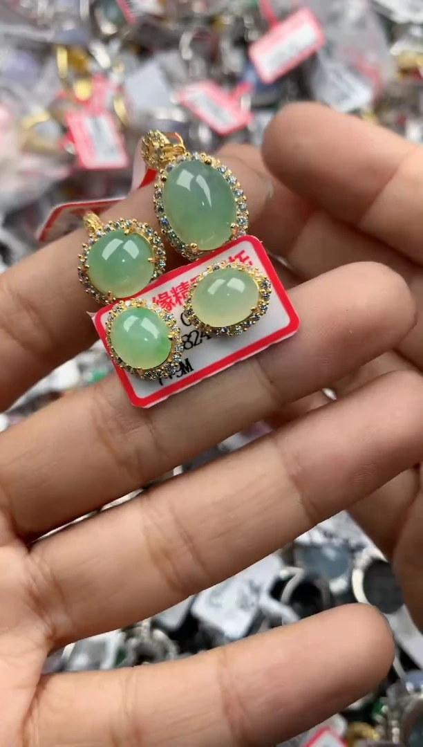 银S925镶嵌戒指翡翠14              5