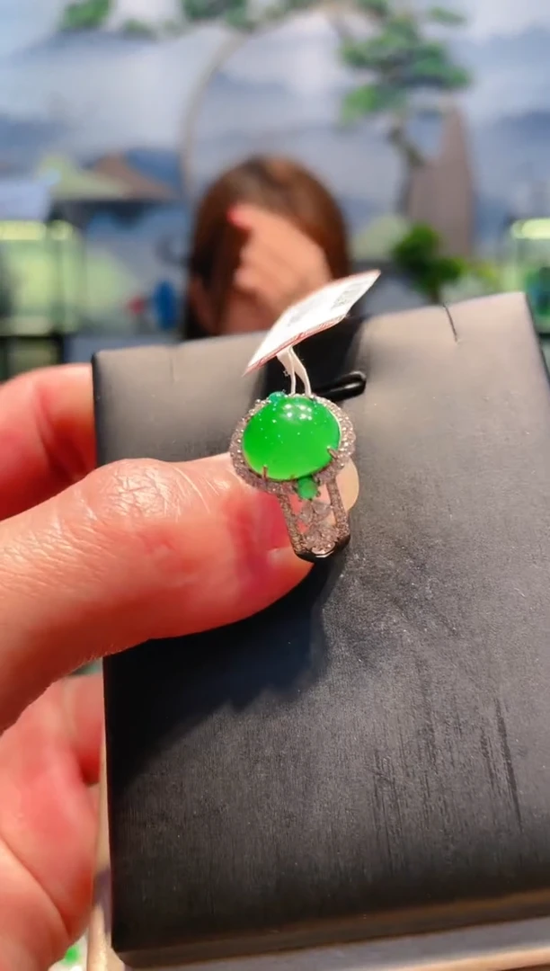 翡翠银S925镶嵌颈饰A81戒指