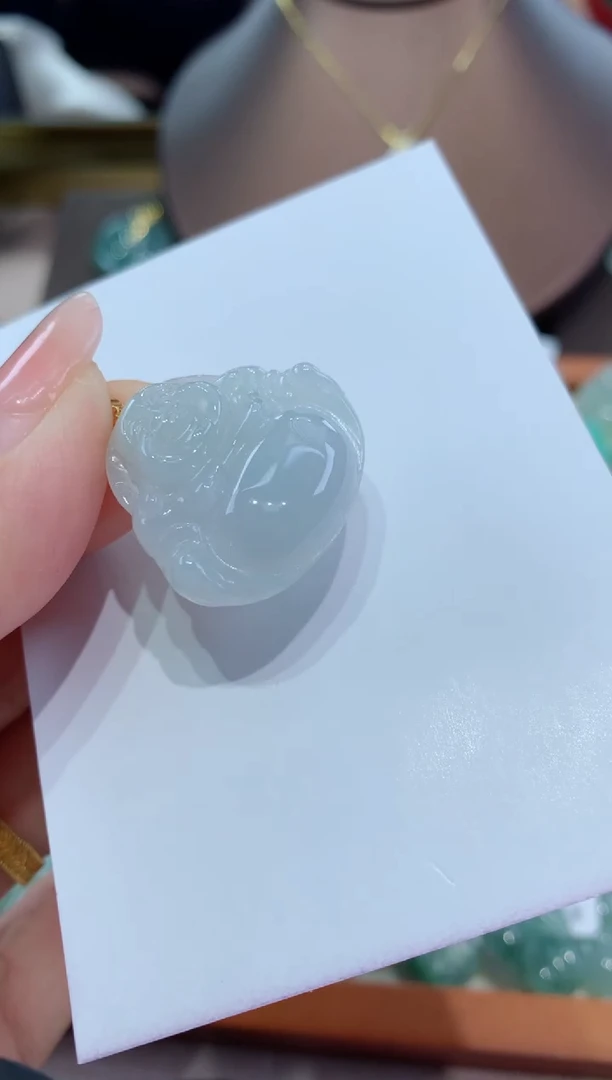 【闪购商品】翡翠颈饰18K金镶嵌天然缅甸a货翡翠