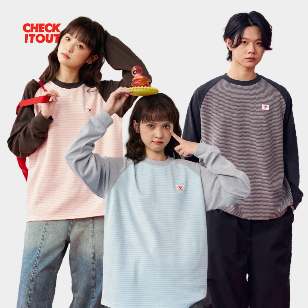 CHECKITOUT琉晶百搭重磅秋冬新品休闲条纹卫衣长袖2024原创设计