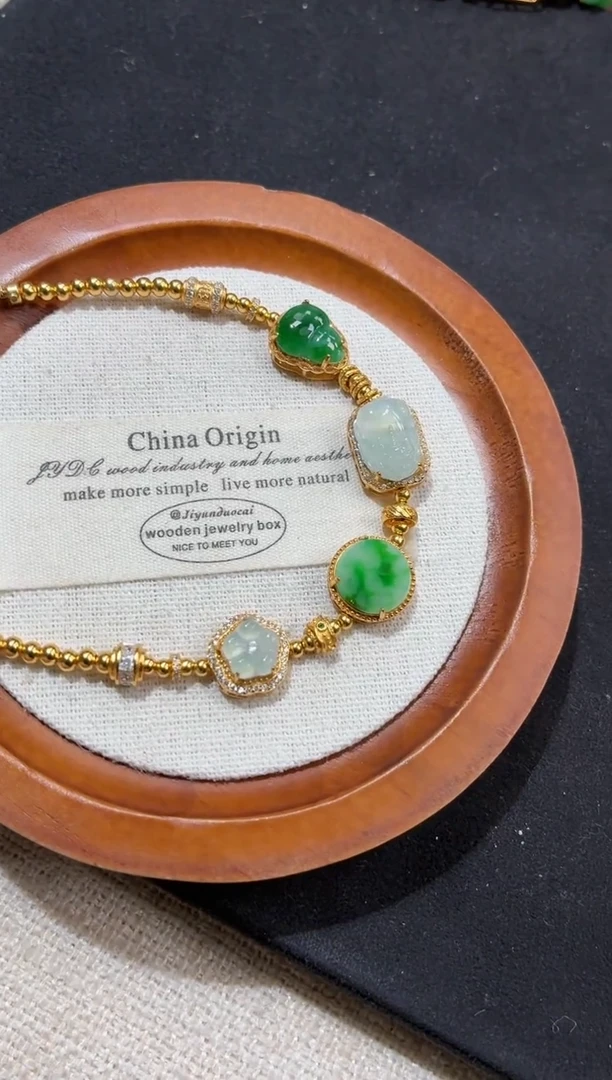 吊坠(不含链)银S925镶嵌翡翠手链