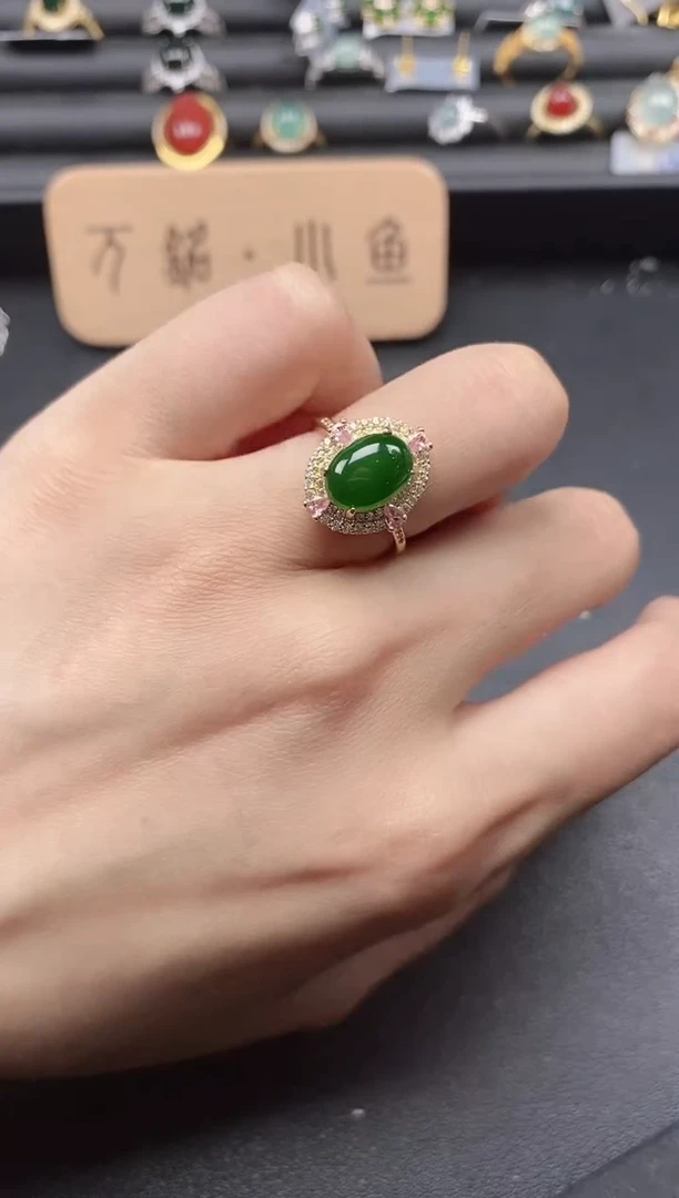 翡翠戒指银S925镶嵌51151