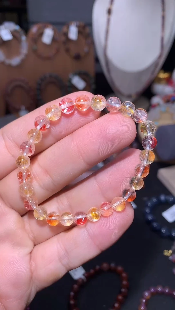未镶嵌珠宝半成品水晶媛锦鲤胶花圆珠手串