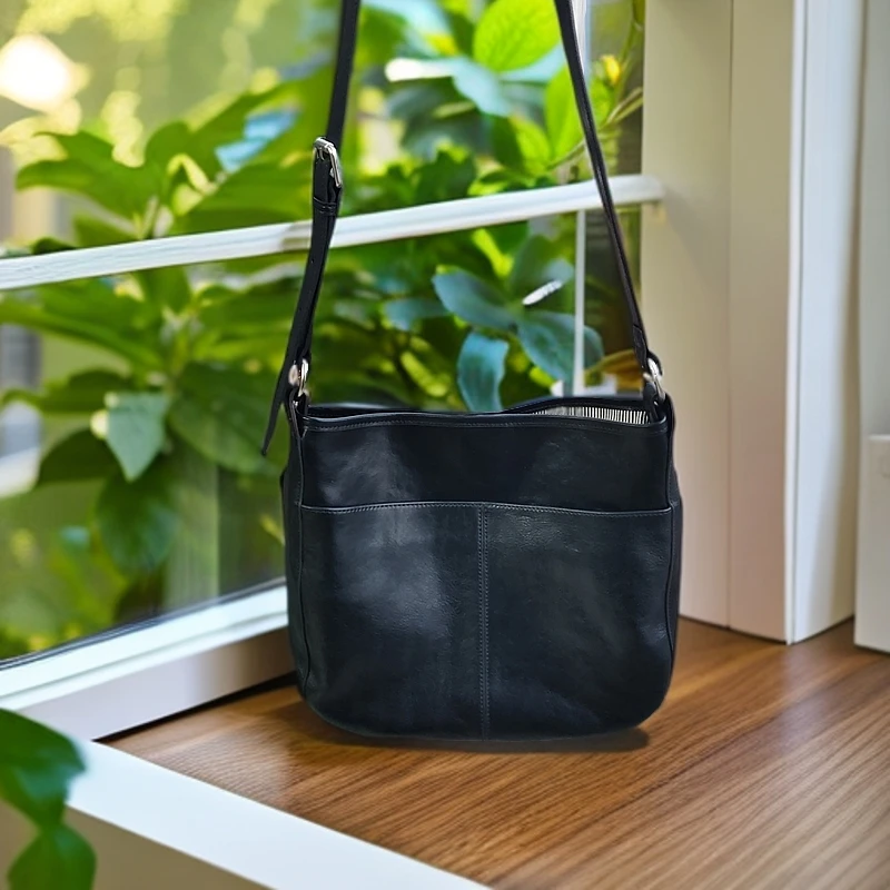 斜跨包单肩包大容量头层植鞣牛皮厚实软糯秋冬新款软皮单肩水