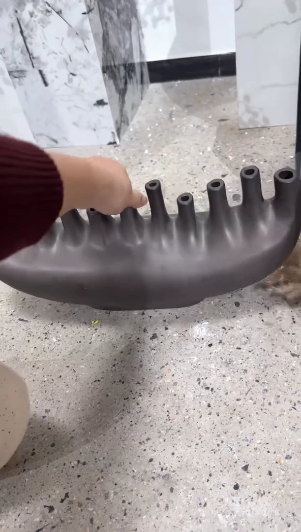 【闪购商品】陶瓷部分微瑕A烛台黑