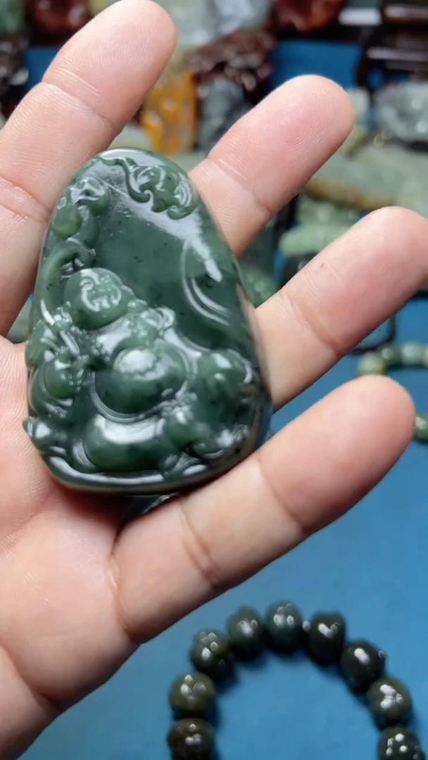 和田玉未镶嵌挂件-