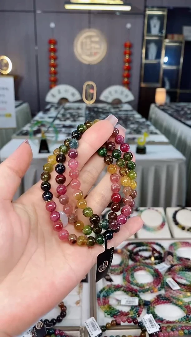 未镶嵌老矿碧玺三圈手串7mm+碧玺hon多样性发一条