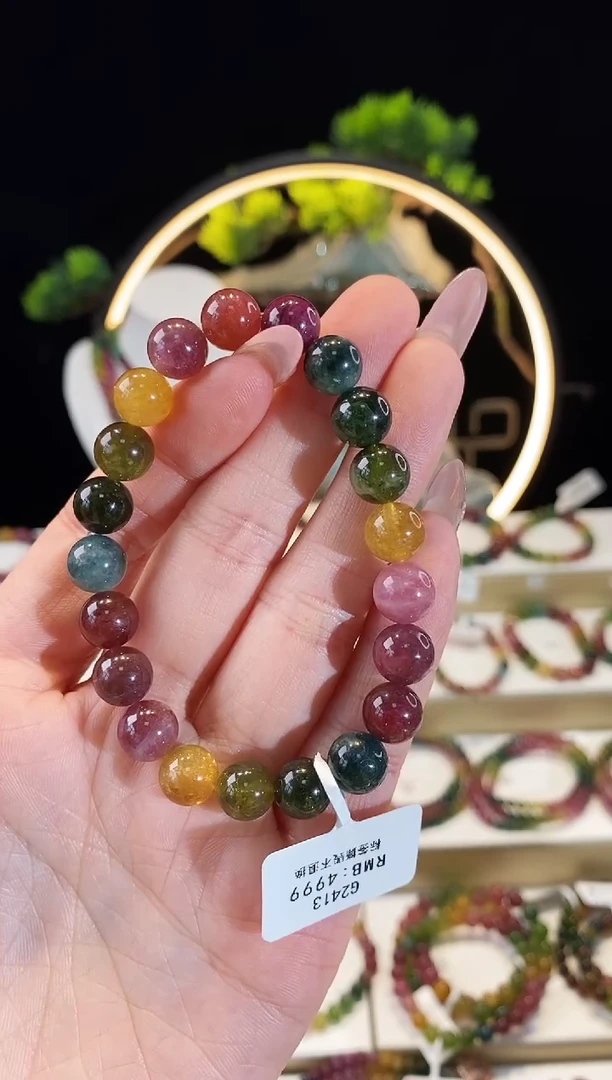 【闪购商品】碧玺手串未镶嵌G2413素圈颜色微差