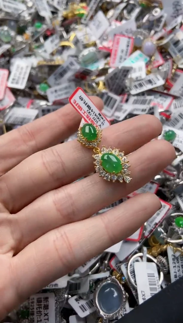 银S925镶嵌戒指翡翠10101010----4