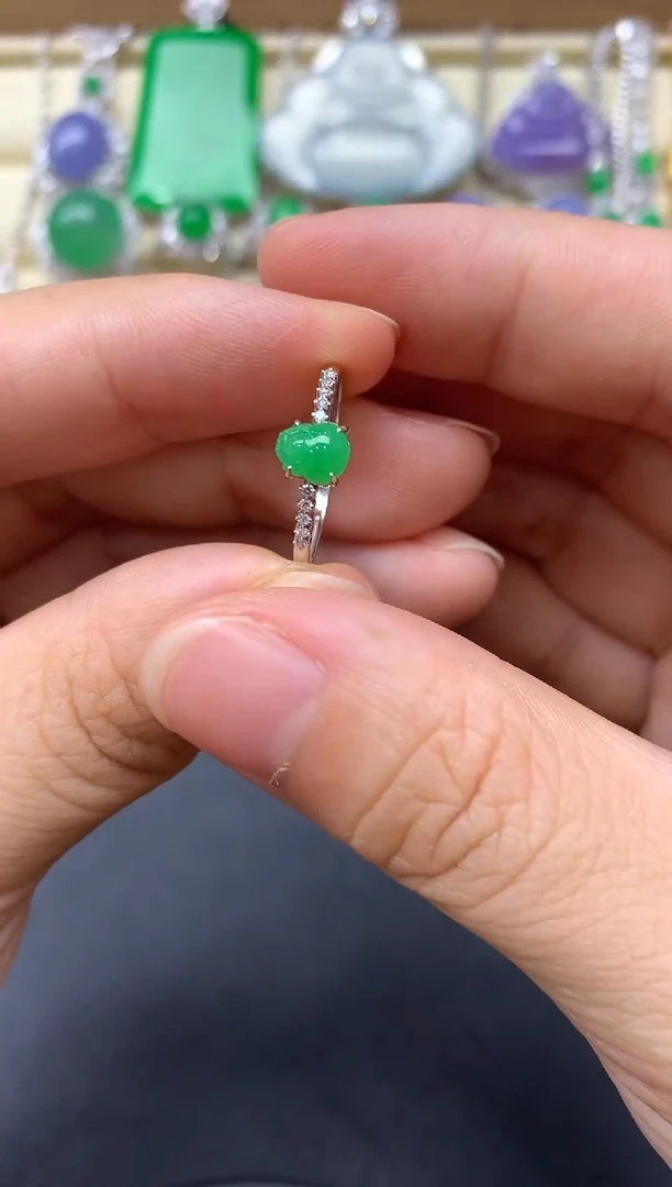 翡翠戒指18K金镶嵌146-中国好珍宝