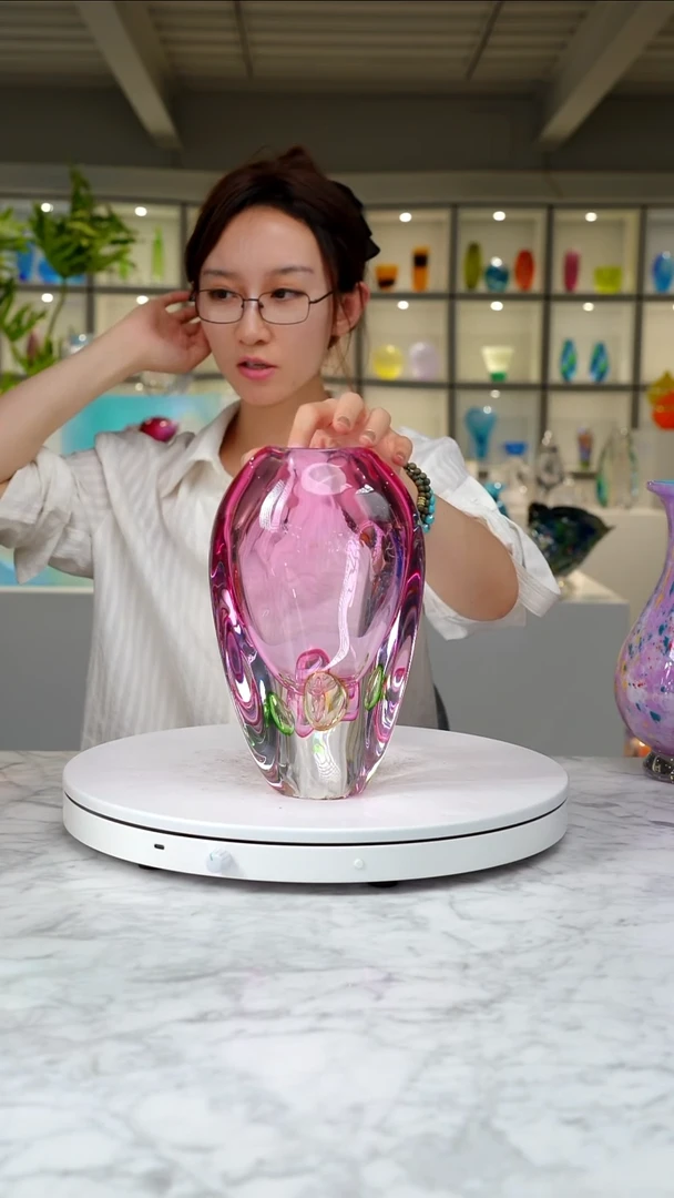 琉璃金红色设计款花器大