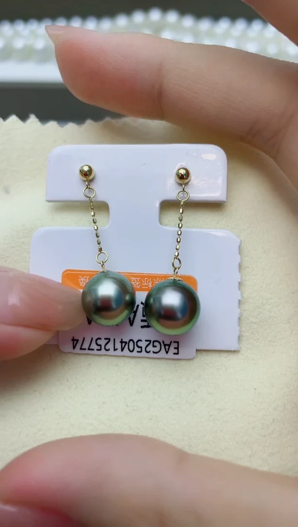 18K金镶嵌海水珍珠耳饰W5