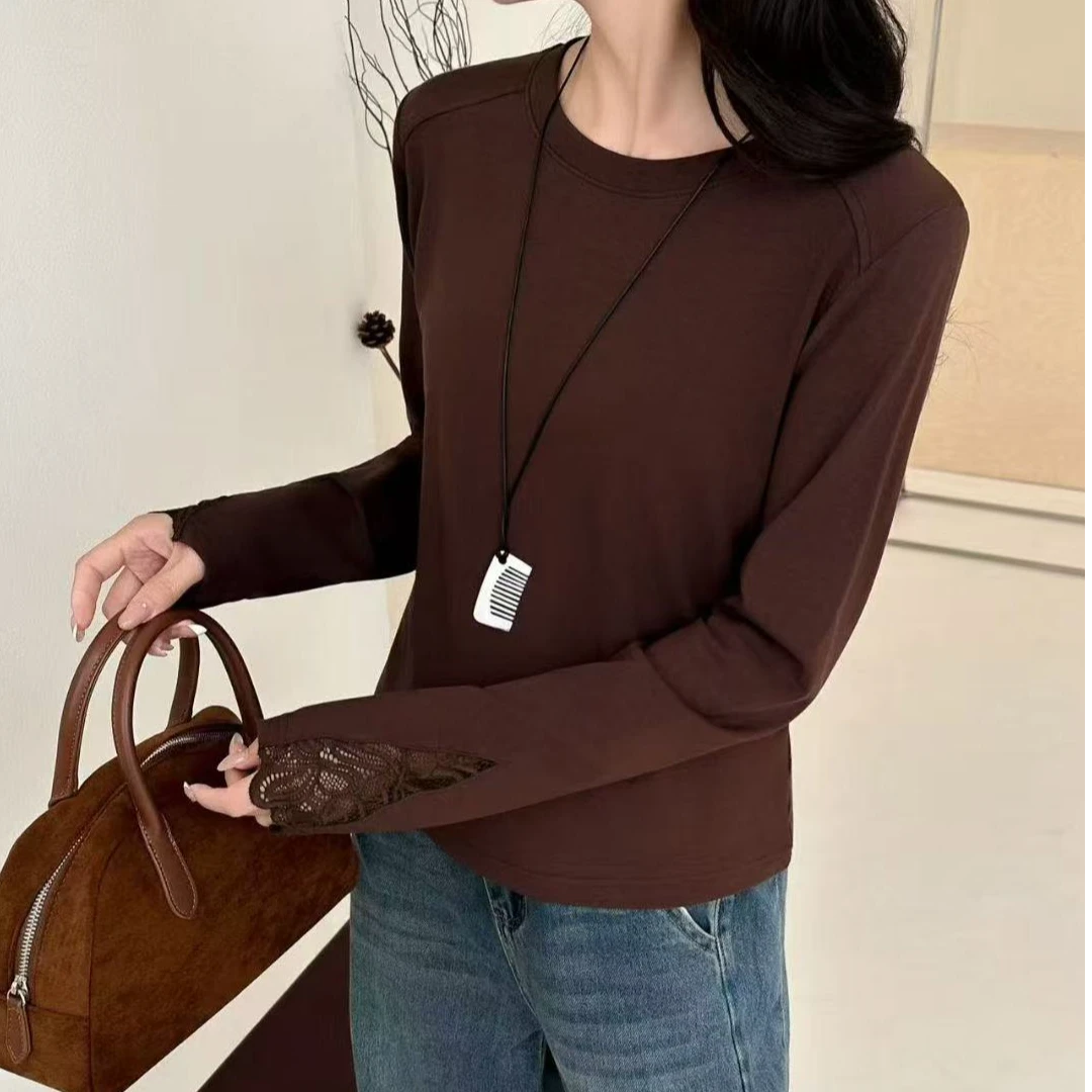 【新款蕾丝边】打底保暖上衣休闲百搭款