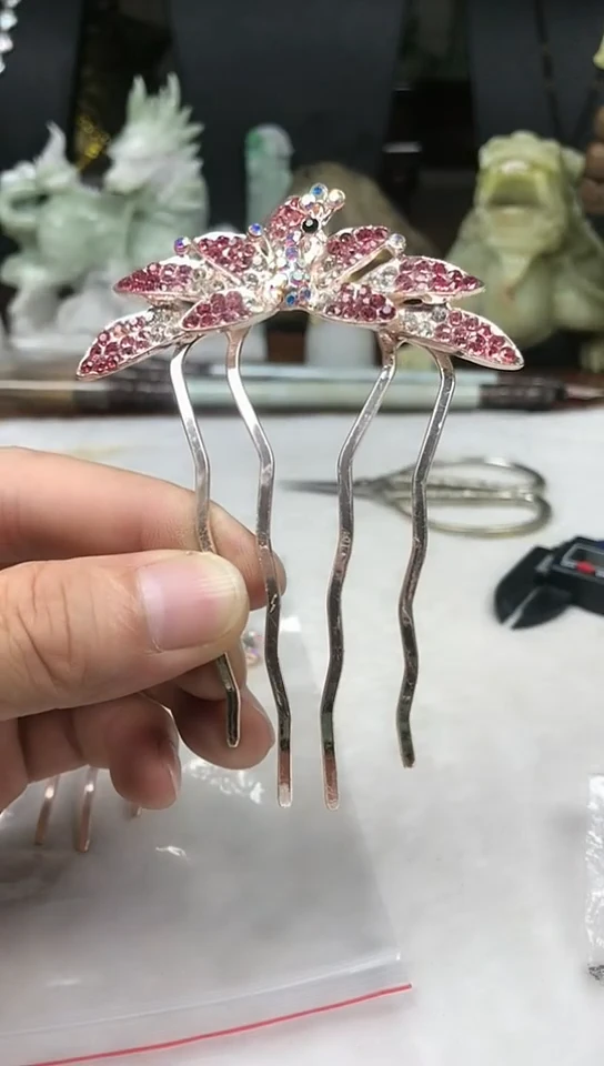 发饰天然锆石银S925镶嵌发饰随机发