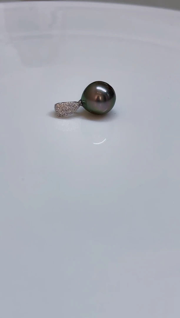 银S925镶嵌耳饰海水珍珠11mm