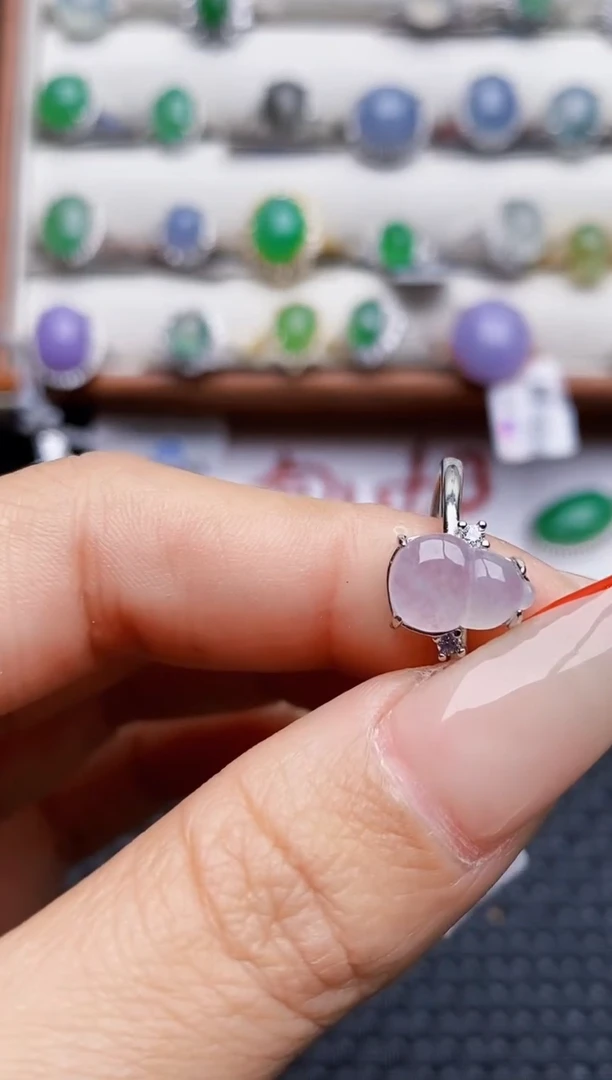 银S925镶嵌戒指翡翠夜****65423