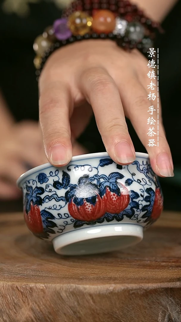 微瑕福利手绘高温现代瓷 气  点工南瓜矮炉杯100c