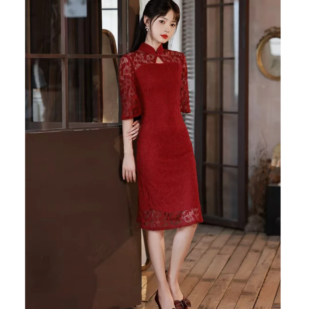 78—01改良复古版中国风新娘礼服高级感旗袍