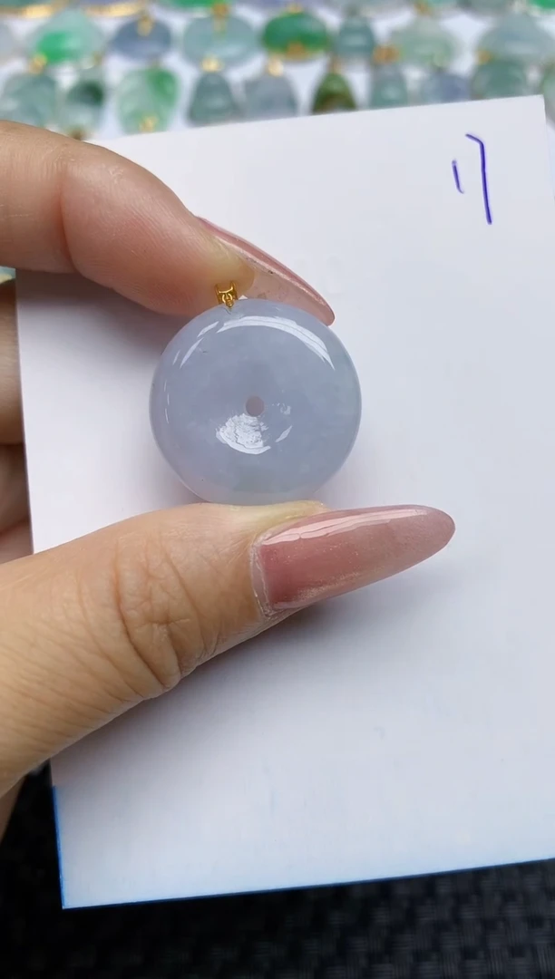 【闪购商品】翡翠颈饰18K金镶嵌天然A货翡翠 17
