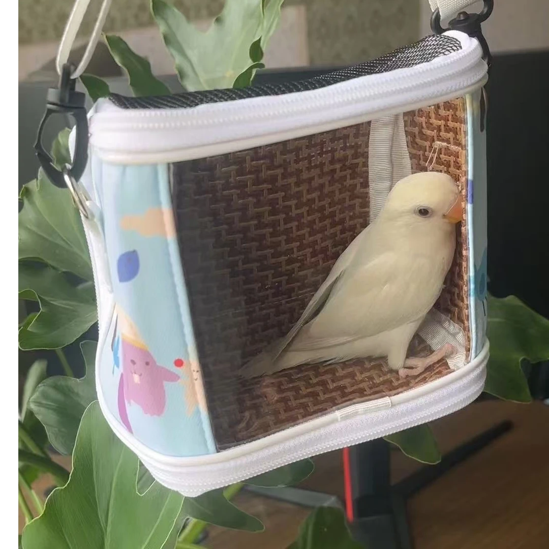 虎皮牡丹鹦鹉外带单肩包颜值便携透气站网可视可拆可爱透气