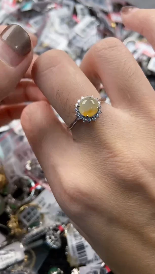 翡翠戒指银S925镶嵌9999-----4