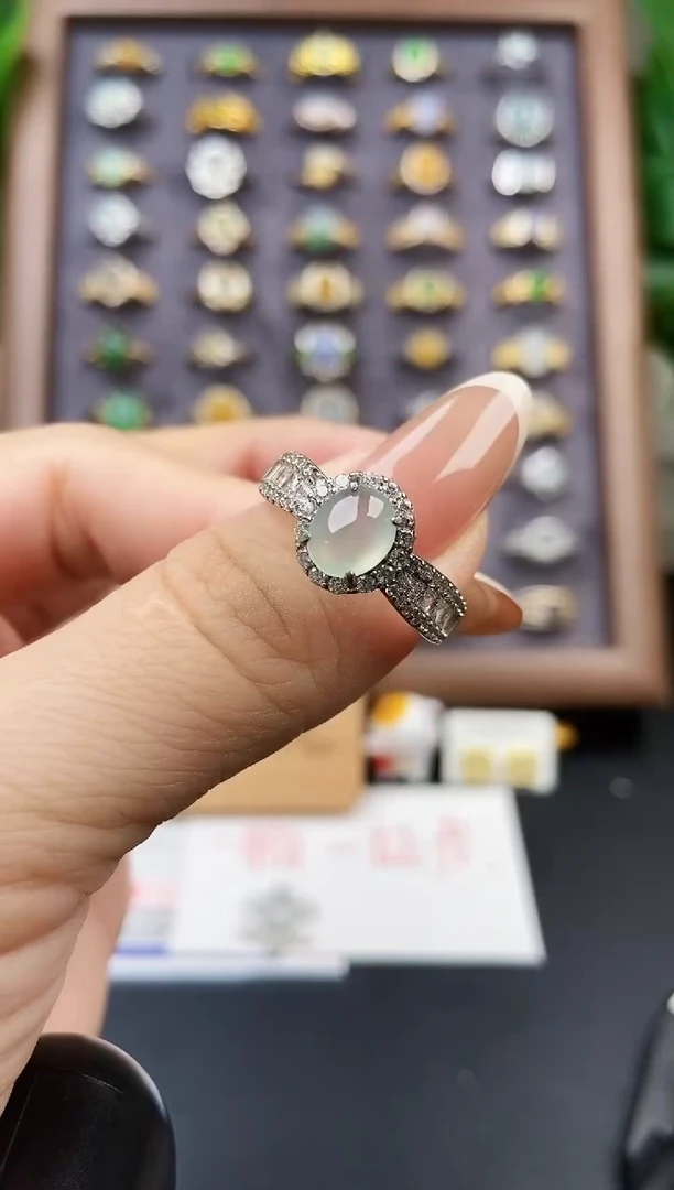 银S925镶嵌戒指翡翠21