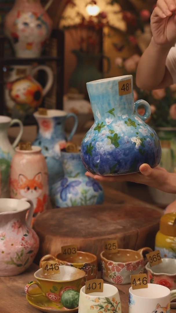 陶瓷景德镇设计师手作花器摆件侘寂风481