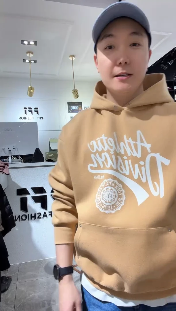 套头款男士冬季连帽卫衣