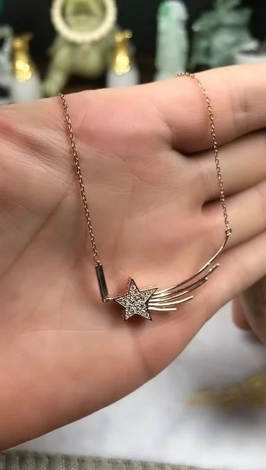 钛钢天然锆石项链项链