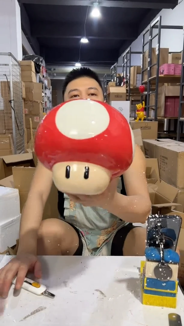 瓷片陶瓷收纳蘑菇罐