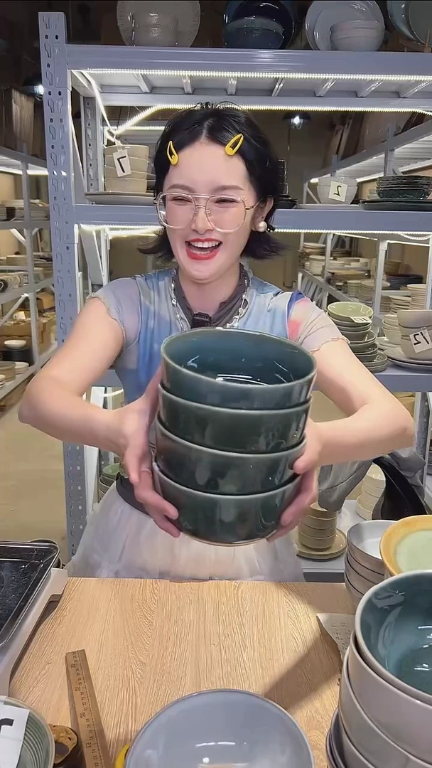 瓷95外贸尾货高温釉下彩陶瓷餐具默认微瑕