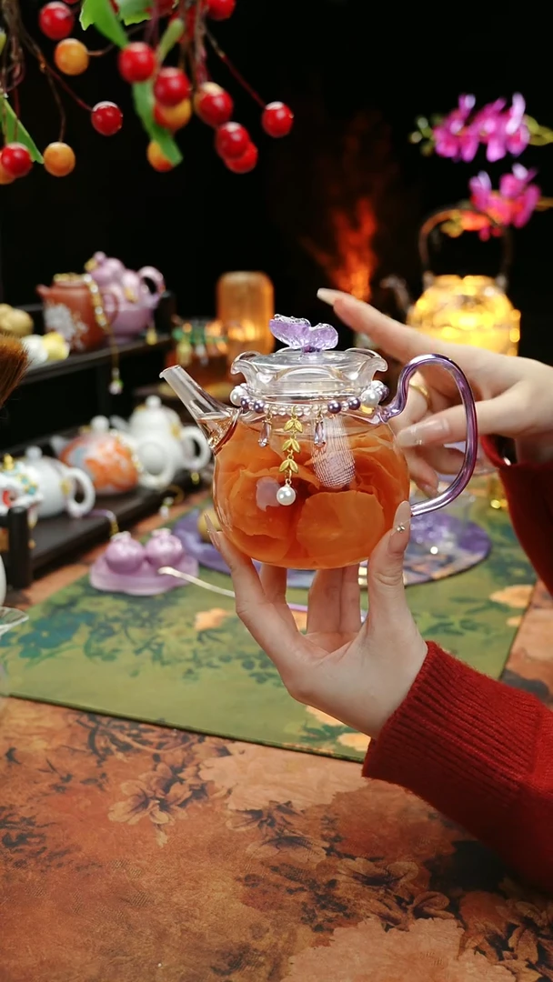 【闪购商品】紫色铃兰花茶壶+链子
