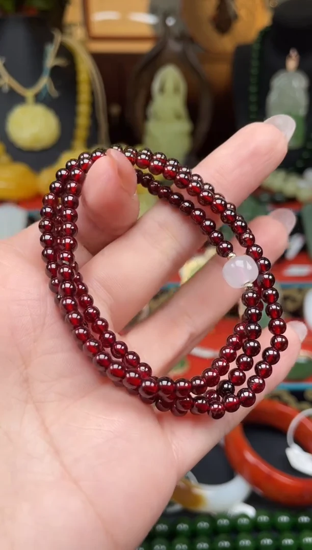 未镶嵌颈饰石榴石项链f001